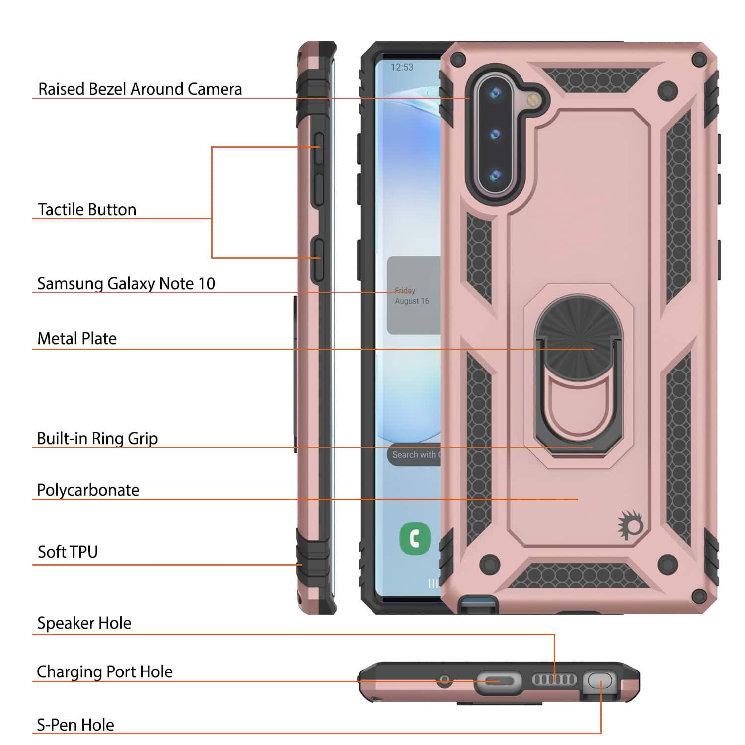 Galaxy Note 10 Punkcase Armor Military Case Rose-Gold