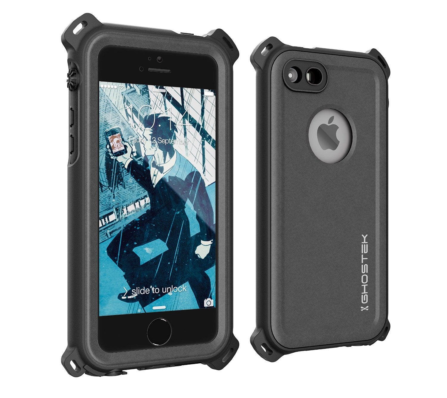 iPhone SE/5S/5 Waterproof Case, Ghostek® Nautical Black Series| Underwater | Aluminum Frame