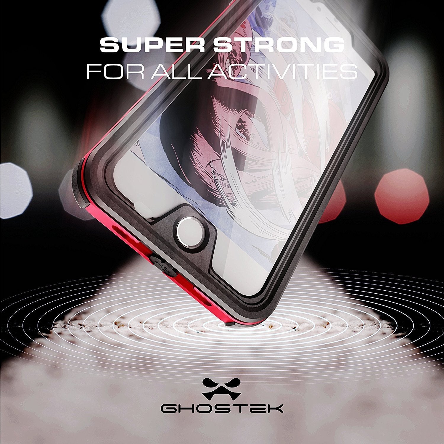 iPhone 8+ Plus Waterproof Case, Ghostek® Atomic 3 Series for Apple iPhone 8+ Plus | Underwater | Shockproof | Dirt-proof | Snow-proof | Aluminum Frame | Adventure Ready | Ultra Fit | Swimming (Pink)