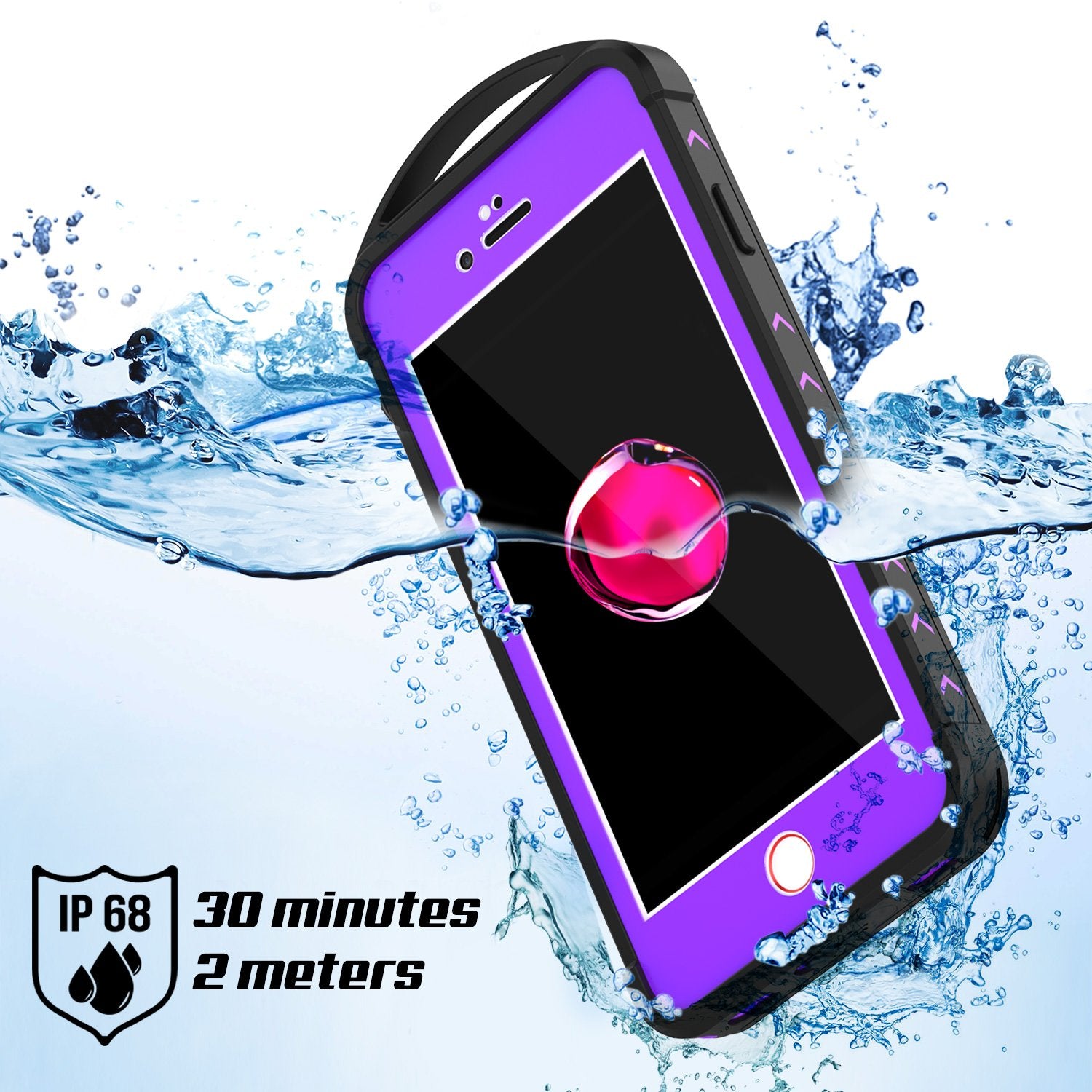 iPhone 7 Waterproof Case, Punkcase ALPINE Series, Purple | Heavy Duty Armor Cover