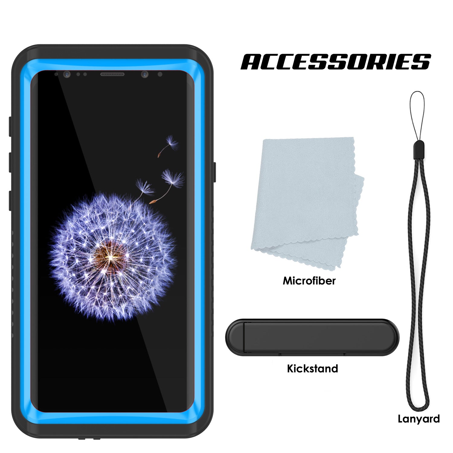 Galaxy S9 Punkcase Extreme Armor Cover W/ Built In Screen [Light blue]