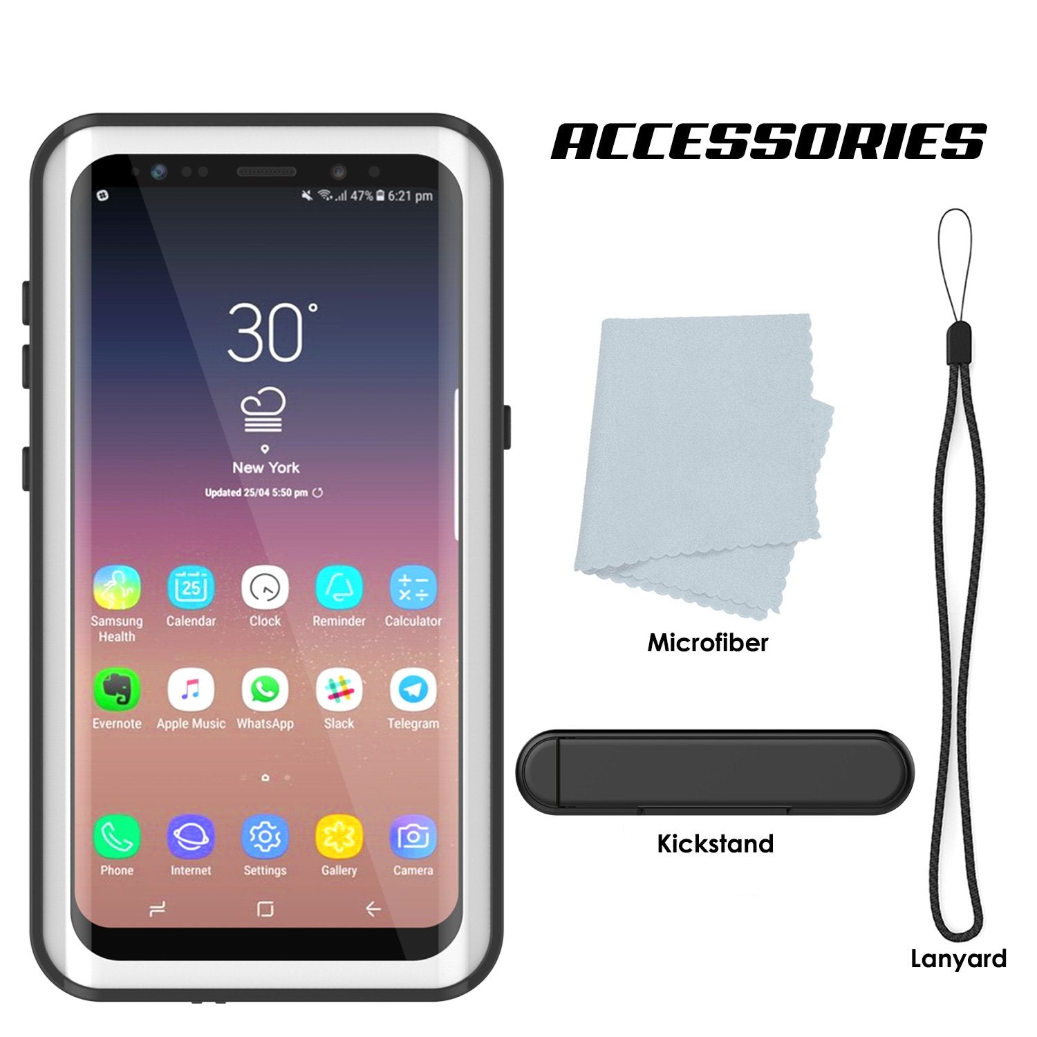 Galaxy S9 Waterproof Case, Punkcase StudStar White Thin 6.6ft Underwater IP68 Shock/Snow Proof