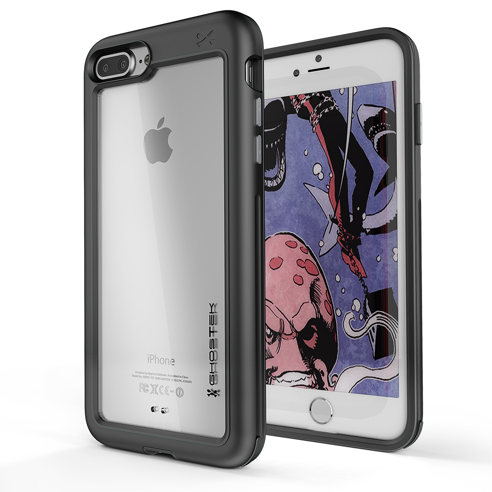 iPhone 8+ Plus Waterproof Case, Ghostek® Atomic Series for Apple iPhone  8+ Plus | Underwater | Shockproof | Dirt-proof | Snow-proof | Aluminum Frame | Adventure Ready | Ultra Fit | Swimming [BLACK]