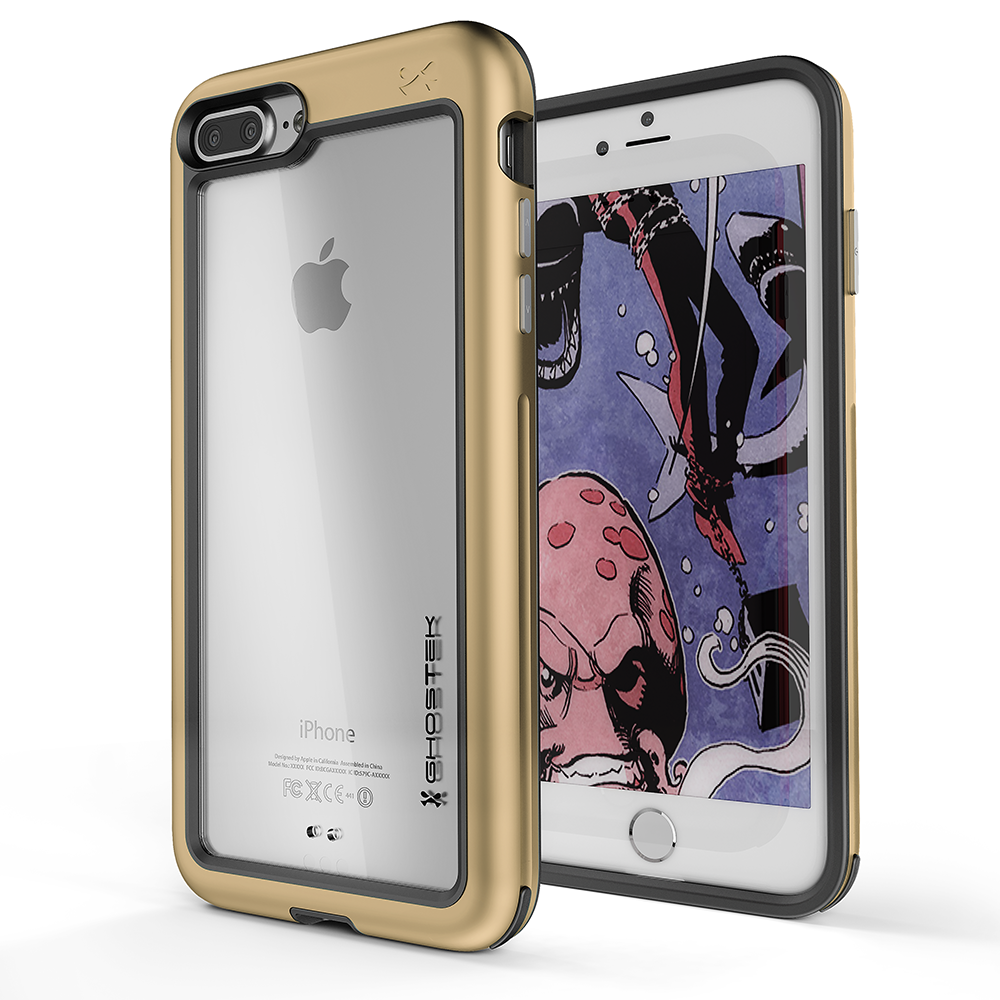 iPhone 8+ Plus Waterproof Case, Ghostek® Atomic Series for Apple iPhone  8+ Plus | Underwater | Shockproof | Dirt-proof | Snow-proof | Aluminum Frame | Adventure Ready | Ultra Fit | Swimming [GOLD]