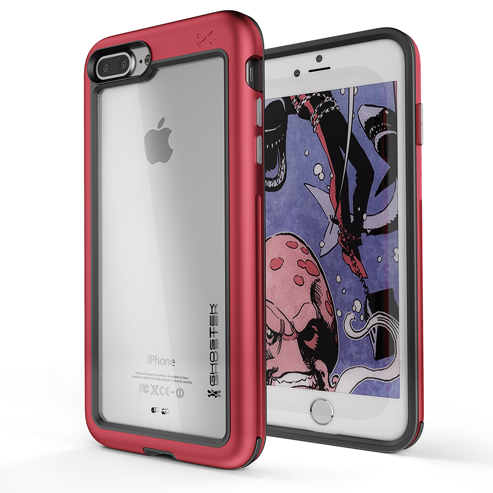 iPhone 8+ Plus Waterproof Case, Ghostek® Atomic Series for Apple iPhone  8+ Plus | Underwater | Shockproof | Dirt-proof | Snow-proof | Aluminum Frame | Adventure Ready | Ultra Fit | Swimming [RED]