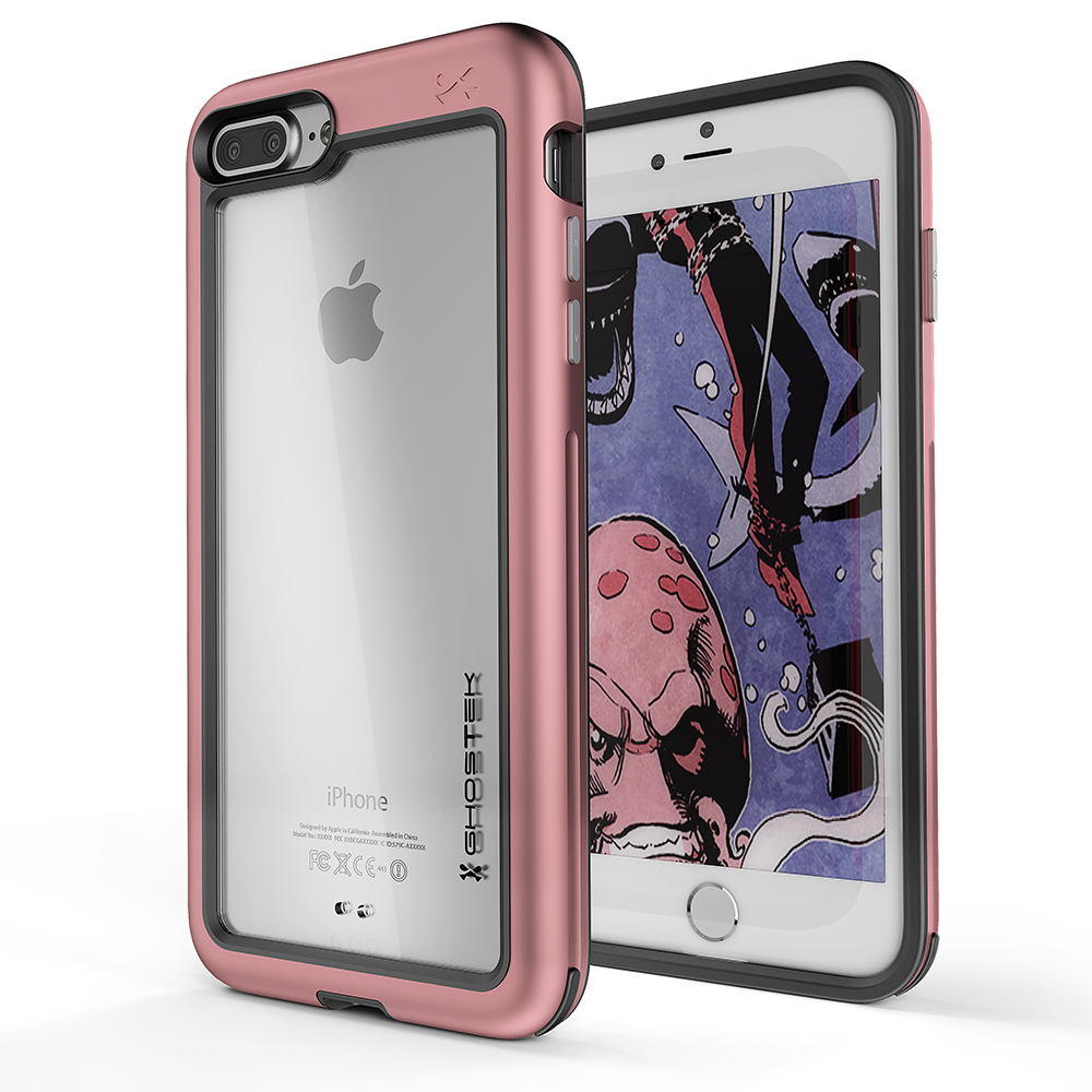 iPhone 7+ Plus Waterproof Case, Ghostek® Atomic Series for Apple iPhone 7+ Plus | Underwater | Shockproof | Dirt-proof | Snow-proof | Aluminum Frame | Adventure Ready | Ultra Fit | Swimming (Pink)