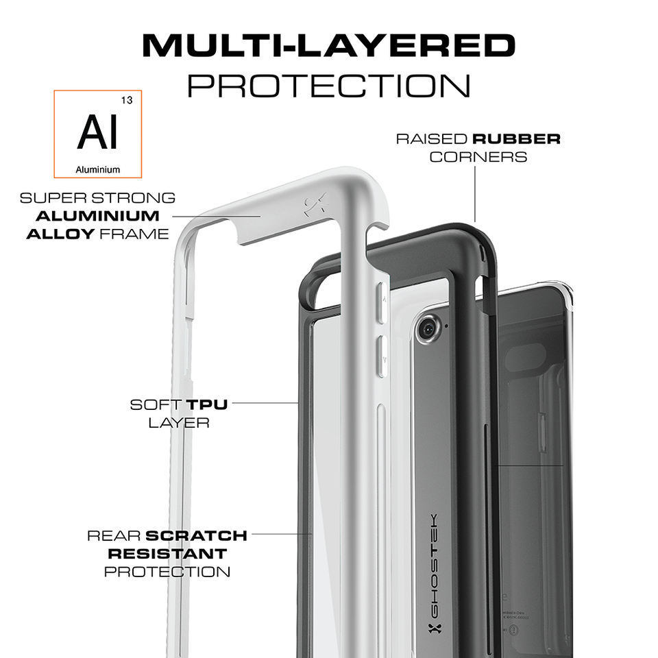 iPhone 7 Waterproof Case, Ghostek® Atomic Series for Apple iPhone 7 | Underwater | Shockproof | Dirt-proof | Snow-proof | Aluminum Frame | Adventure Ready | Ultra Fit | Swimming [SILVER]