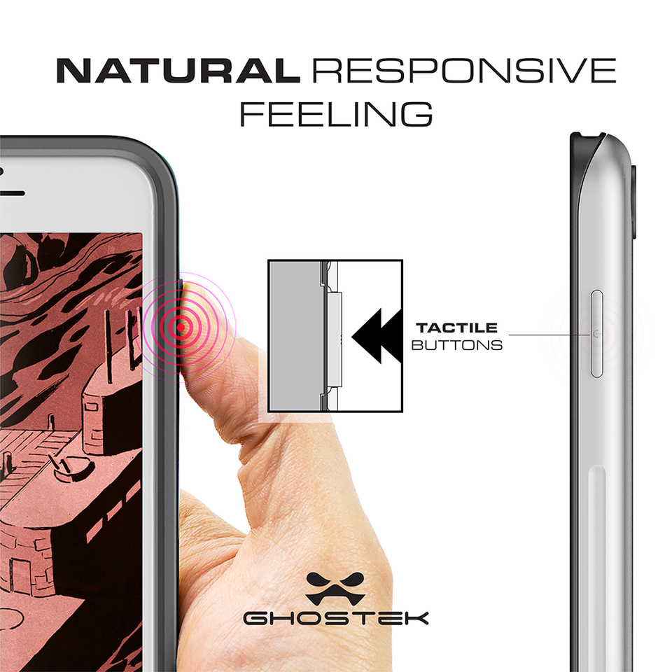 iPhone 7 Waterproof Case, Ghostek® Atomic Series for Apple iPhone 7 | Underwater | Shockproof | Dirt-proof | Snow-proof | Aluminum Frame | Adventure Ready | Ultra Fit | Swimming [SILVER]
