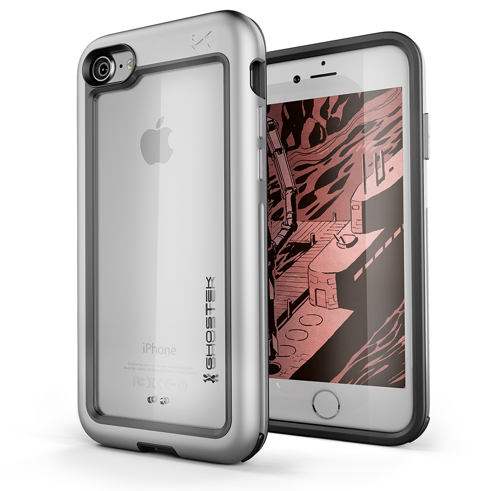 iPhone 7 Waterproof Case, Ghostek® Atomic Series for Apple iPhone 7 | Underwater | Shockproof | Dirt-proof | Snow-proof | Aluminum Frame | Adventure Ready | Ultra Fit | Swimming [SILVER]