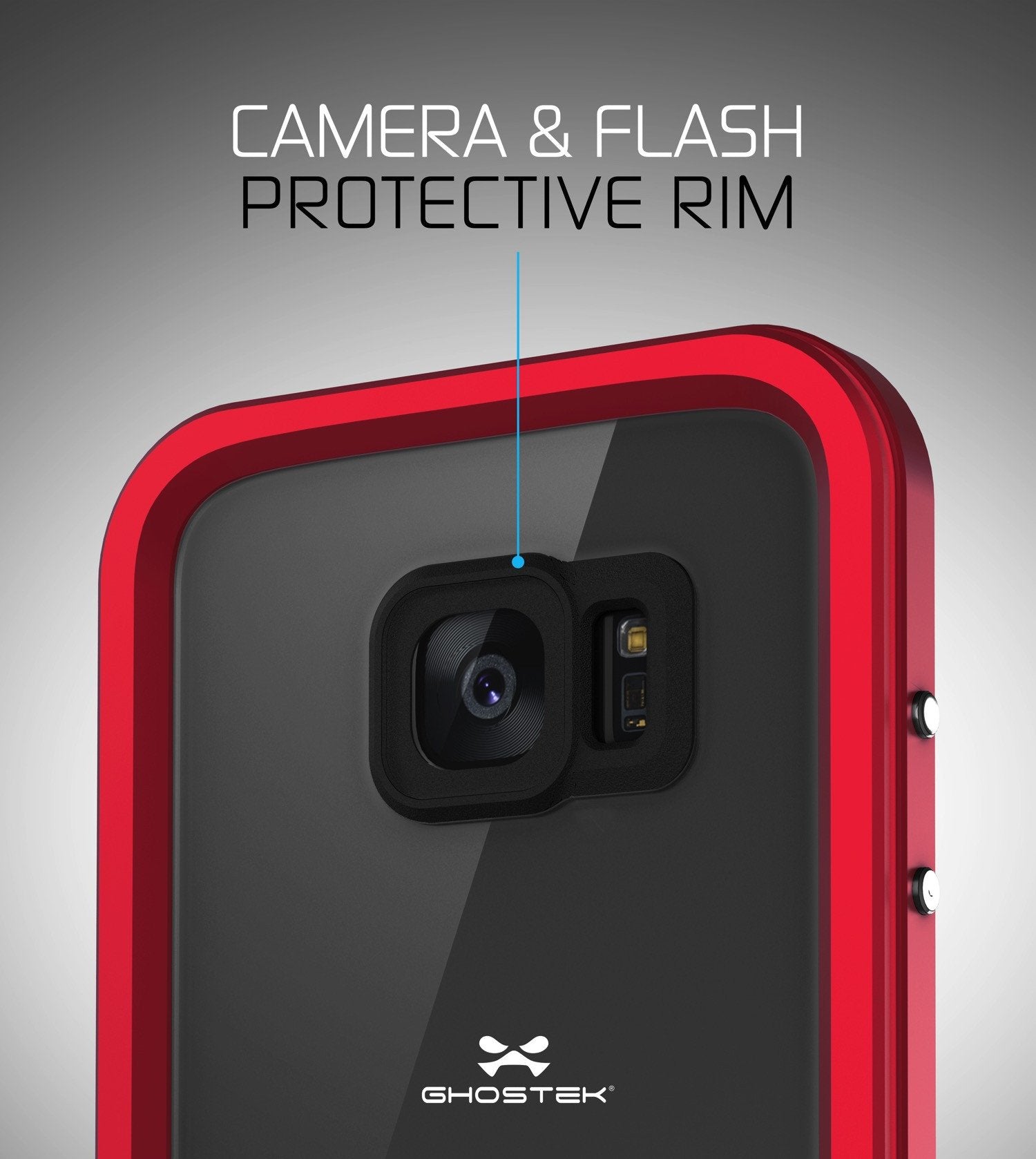 Galaxy S7 EDGE Waterproof Case, Ghostek Atomic 2.0 Red Shock/Dirt/Snow Proof | Lifetime Warranty