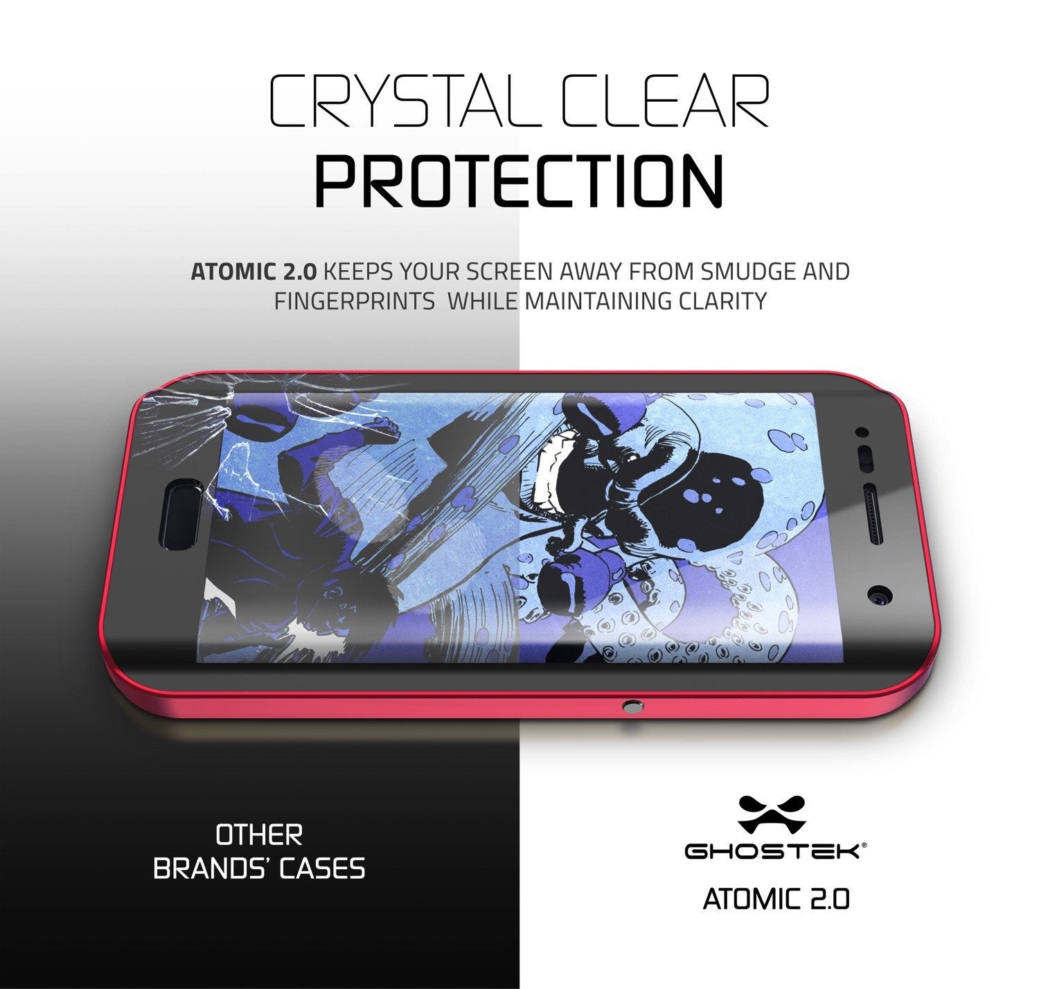 Galaxy S7 EDGE Waterproof Case, Ghostek Atomic 2.0 Red Shock/Dirt/Snow Proof | Lifetime Warranty