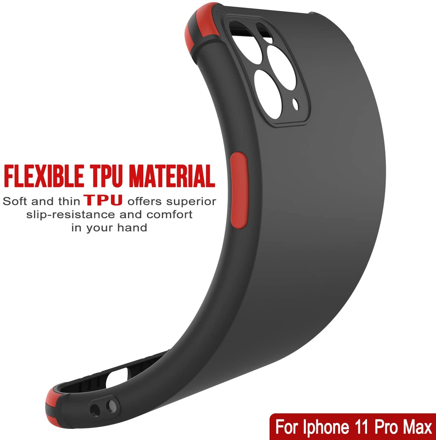 Punkcase Protective & Lightweight TPU Case [Sunshine Series] for iPhone 11 Pro Max [Black]