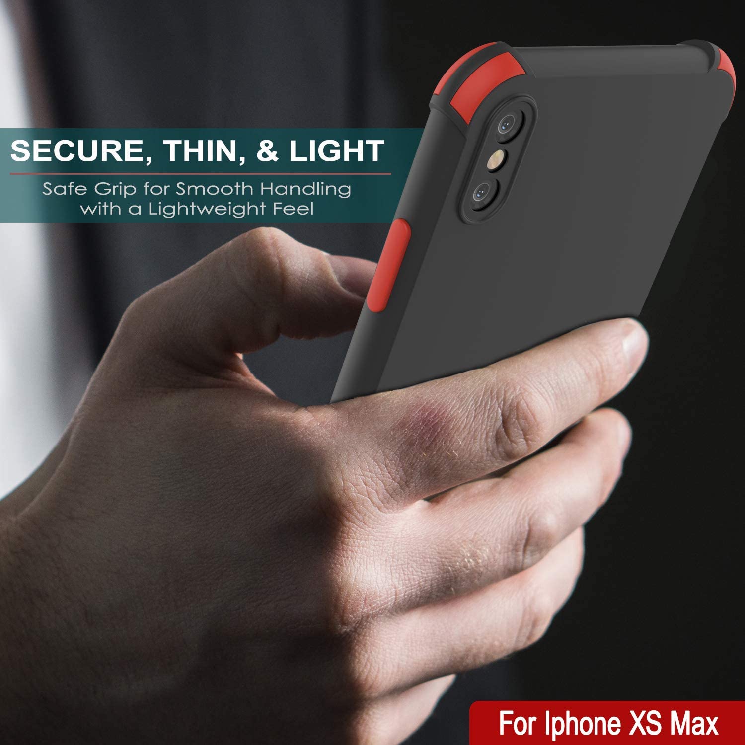 Punkcase Protective & Lightweight TPU Case [Sunshine Series] for iPhone XS Max [Black]