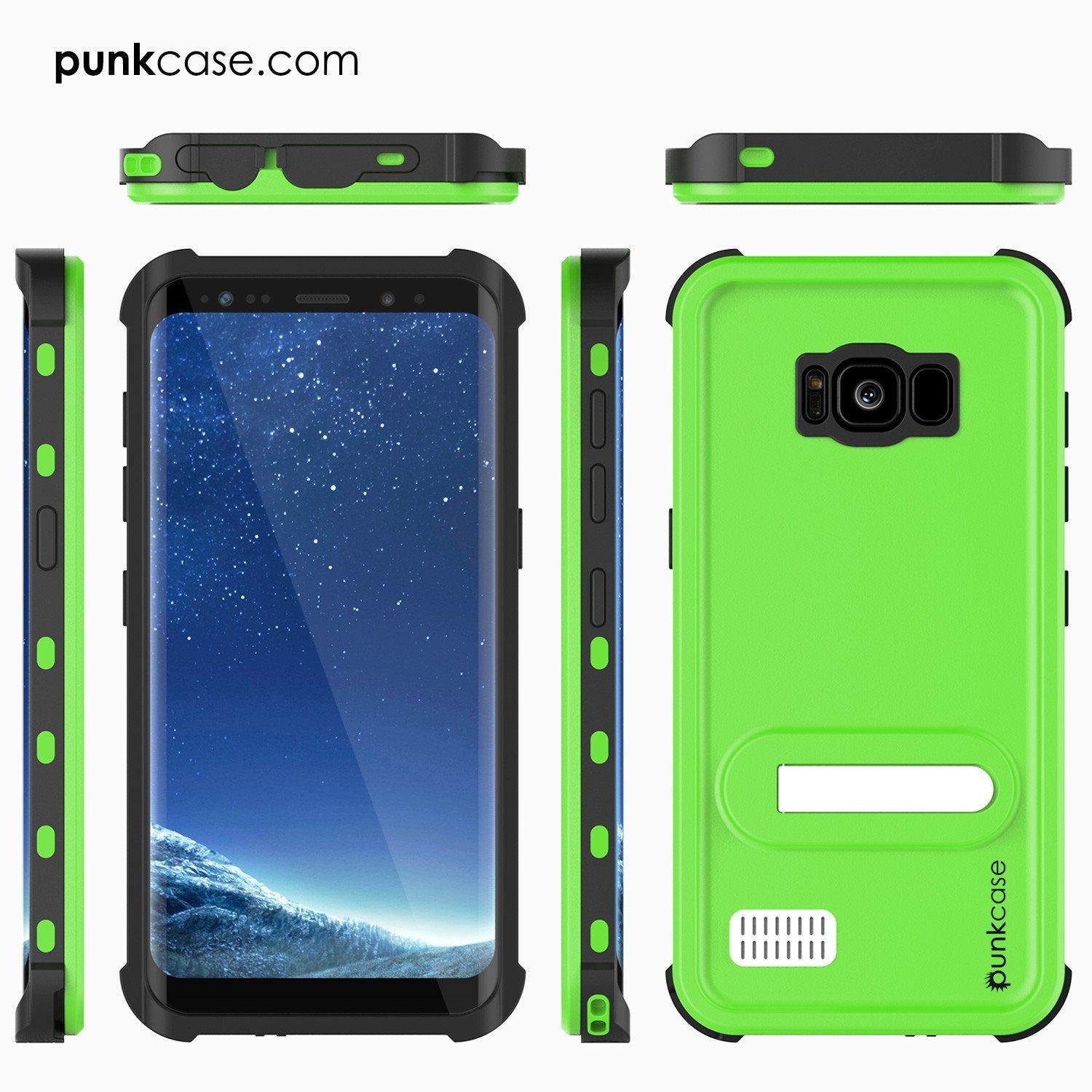 Galaxy S8 Punkcase KickStud Series W/Built-In Kickstand Case, Green
