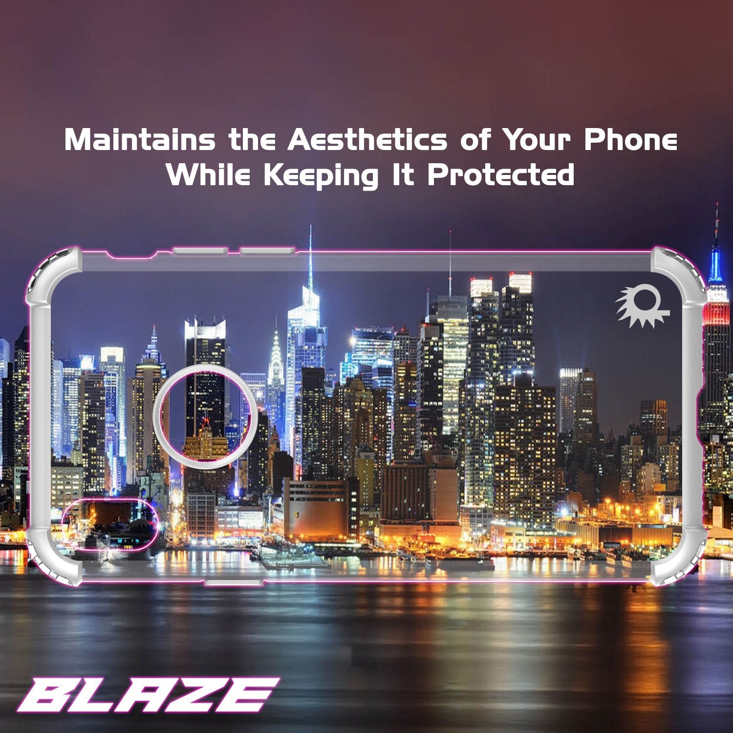 iPhone X Punkcase [BLAZE SERIES] Cover W/ Screen Protector [Silver]