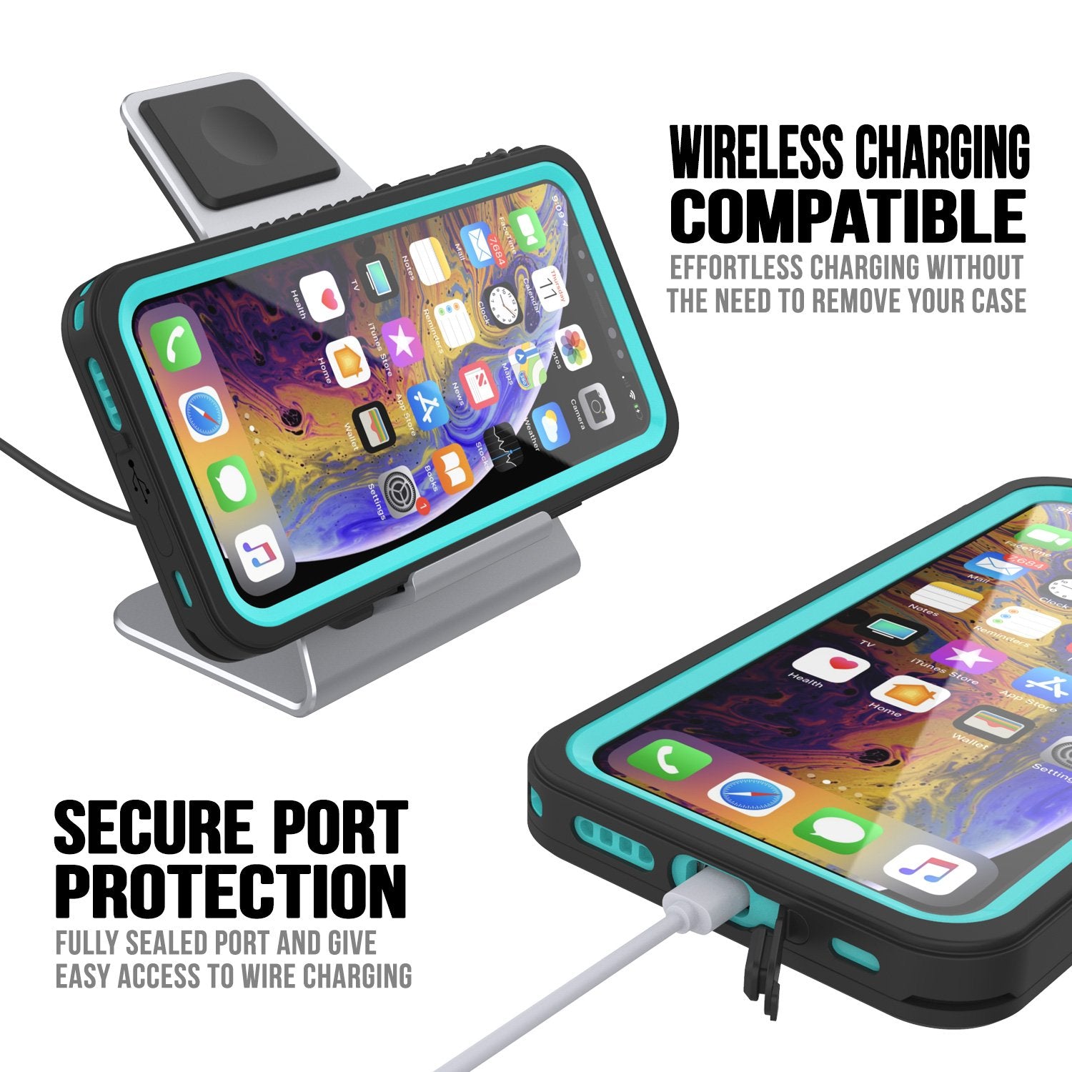 iPhone 11 Waterproof Case, Punkcase [Extreme Series] Armor Cover W/ Built In Screen Protector [Teal]