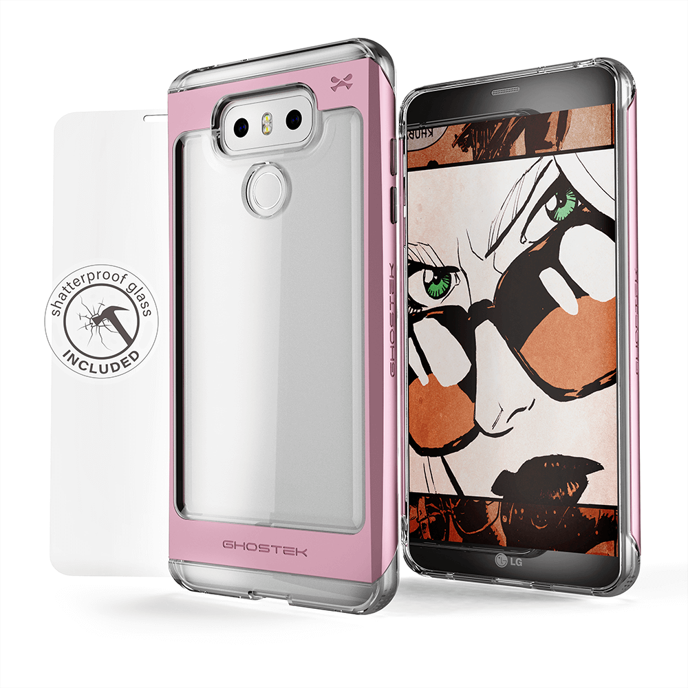 LG G6 Case, Ghostek Pink 2.0 Pink Series w/ ExplosionProof Screen Protector | Aluminum Frame