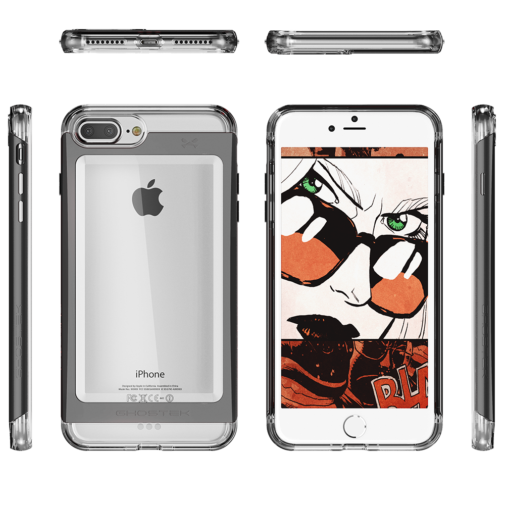 iPhone 7+ Plus Case, Ghostek® Cloak 2.0 Black w/ ExplosionProof Screen Protector | Aluminum Frame