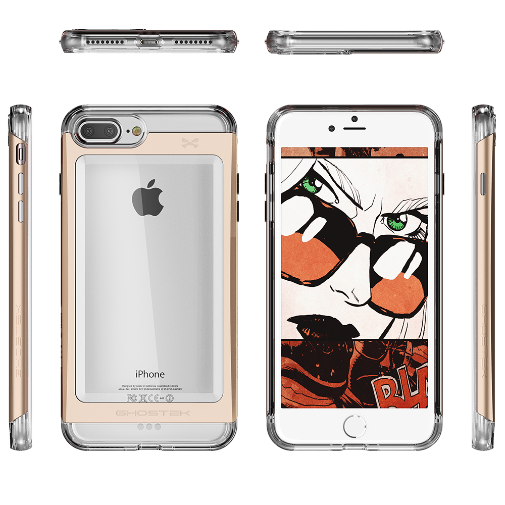 iPhone 8+ Plus Case, Ghostek® Cloak 2.0 Gold w/ Explosion-Proof Screen Protector | Aluminum Frame