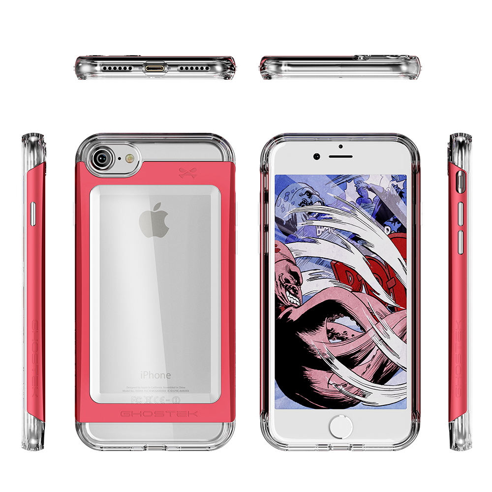 iPhone 7 Case, Ghostek® 2.0  Cloak 2.0 Red Series w/ Explosion-Proof Screen Protector | Aluminum Frame