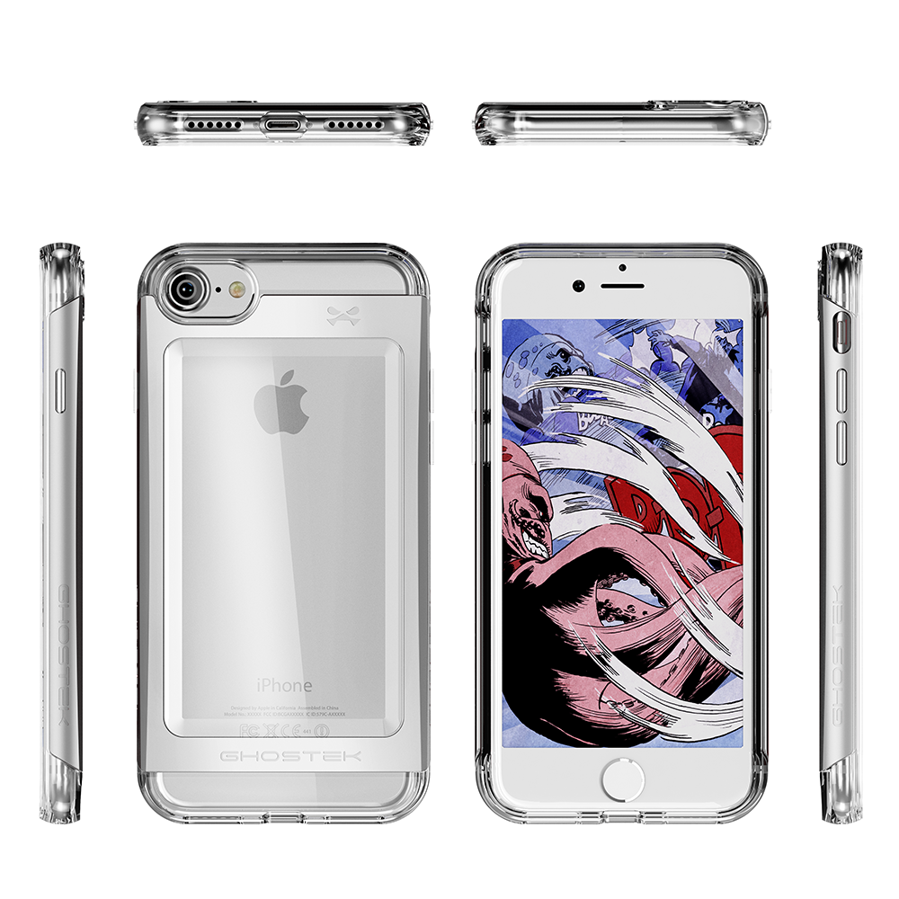 iPhone 8 Case, Ghostek® Cloak 2.0 Series for Apple iPhone 8 Slim Protective Armor Case Cover | Explosion-Proof Screen Protector | Aluminum Frame | TPU Shell | Warranty | Ultra Fit (Silver)