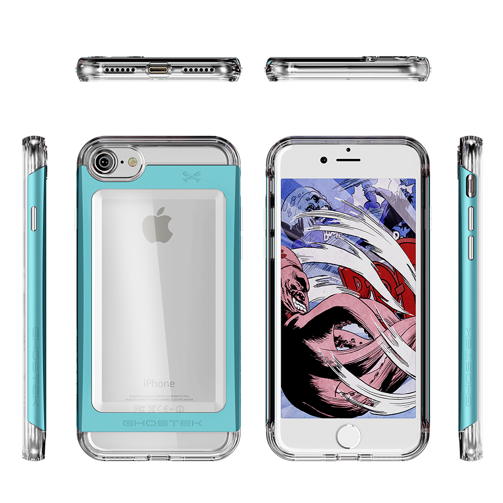 iPhone 7 Case, Ghostek® Cloak 2.0 Teal w/ Explosion-Proof Screen Protector | Aluminum Frame