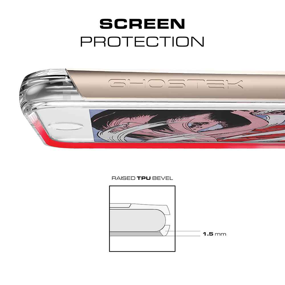 iPhone 7+ Plus Case, Ghostek® Cloak 2.0 Gold w/ Explosion-Proof Screen Protector | Aluminum Frame