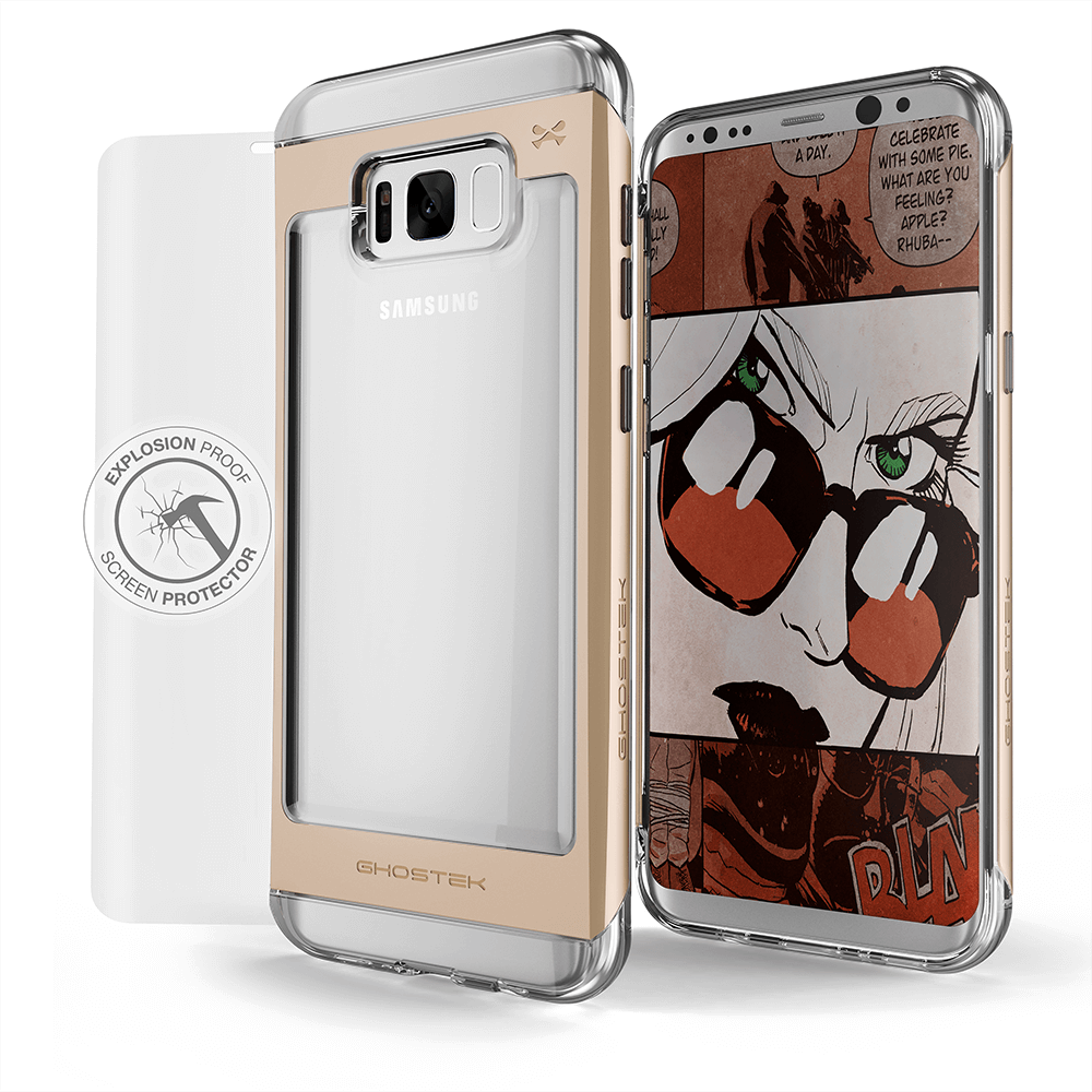 Galaxy S8 Plus Case, Ghostek 2.0 Gold Series Case, Aluminum Frame