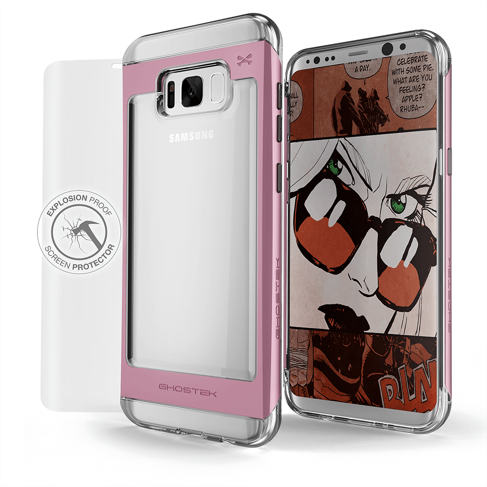 Galaxy S8 Plus Case, Ghostek 2.0 Pink Series Case, Aluminum Frame