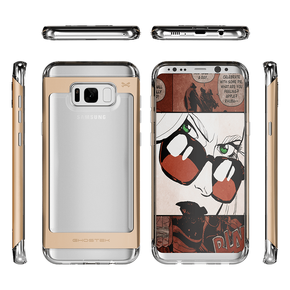 Galaxy S8 Plus Case, Ghostek 2.0 Gold Series Case, Aluminum Frame
