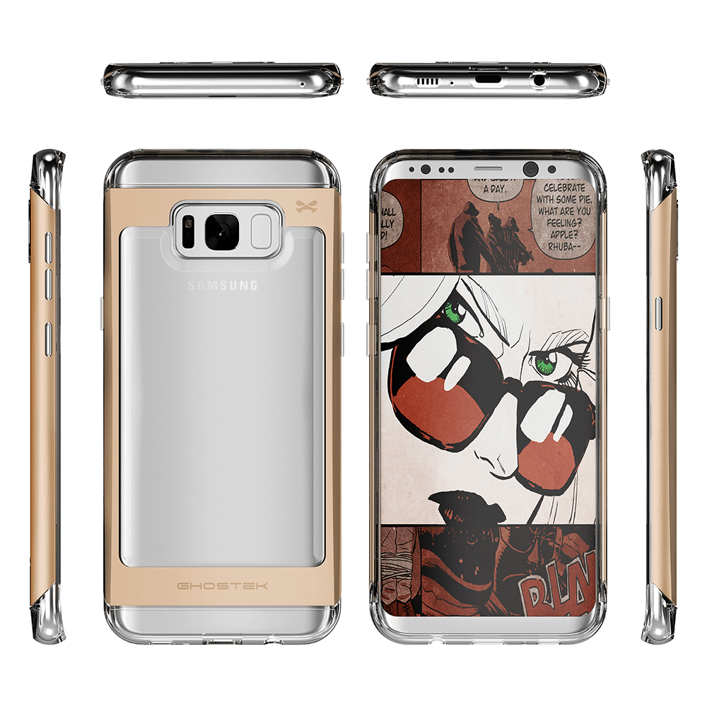 Galaxy S8 Case, Ghostek 2.0 GOLD, w/Screen Protector Aluminum Frame