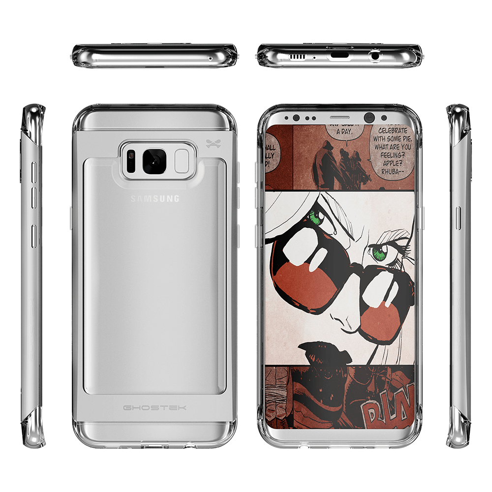 Galaxy S8 Case, Ghostek 2.0 Silver, w/Screen Protector Aluminum Frame