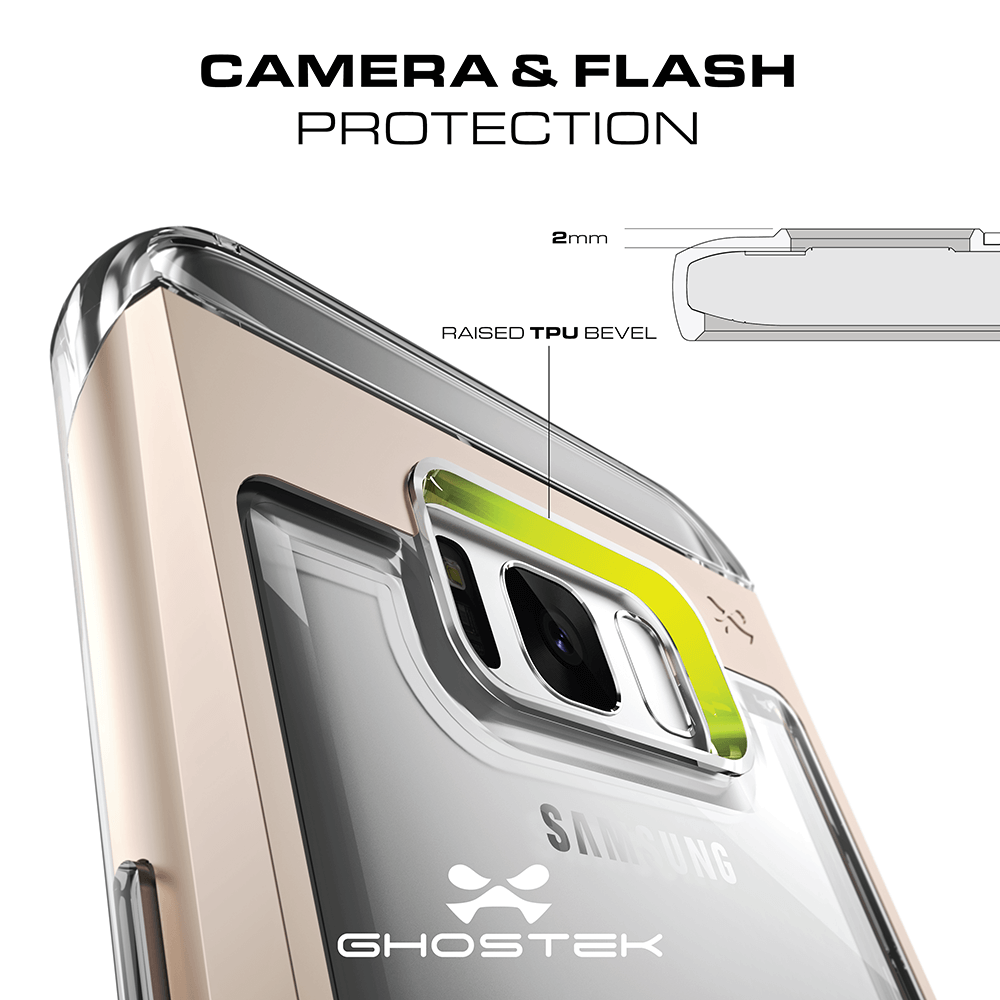 Galaxy S8 Plus Case, Ghostek 2.0 Gold Series Case, Aluminum Frame