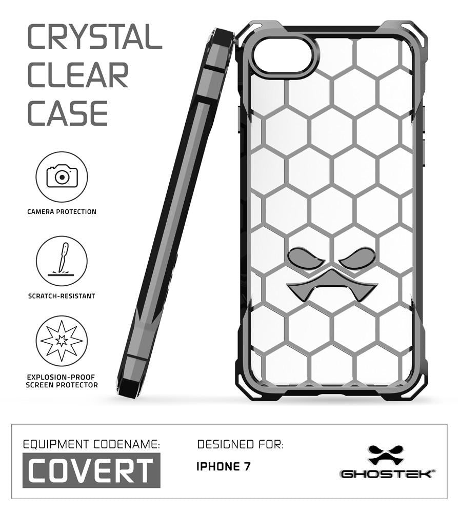 iPhone 7 Case, Ghostek® Covert Space Grey Series for Apple iPhone 7 Premium Impact Protective Armor Case Cover | Clear TPU | Lifetime Warranty Exchange | Explosion-Proof Screen Protector | Ultra Fit (Grey)