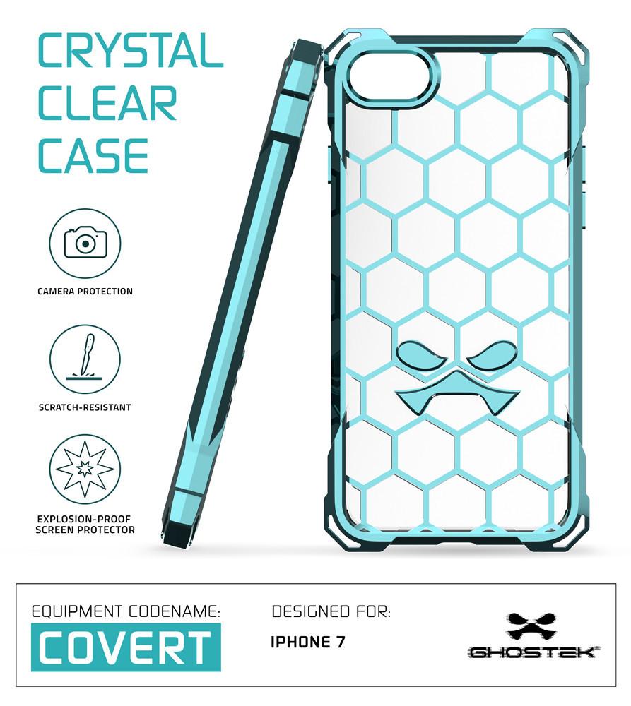 iPhone 7 Case, Ghostek® Covert Teal Series for Apple iPhone 7 Premium Impact Protective Armor Case Cover | Clear TPU | Lifetime Warranty Exchange | Explosion-Proof Screen Protector | Ultra Fit (Teal)