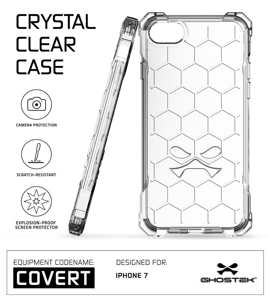 iPhone 7 Case, Ghostek® Covert Clear Series for Apple iPhone 7 Premium Impact Protective Armor Case Cover | Clear TPU | Lifetime Warranty Exchange | Explosion-Proof Screen Protector | Ultra Fit (Clear)