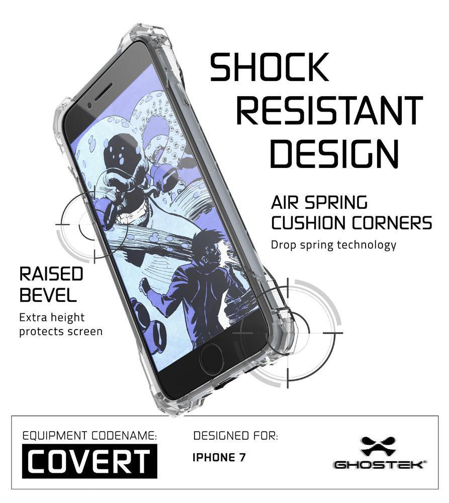 iPhone 7 Plus Case, Ghostek® Covert Clear Series for Apple iPhone 7 Plus Premium Impact Protective Armor Case Cover | Clear TPU | Lifetime Warranty Exchange | Explosion-Proof Screen Protector | Ultra Fit (Clear)