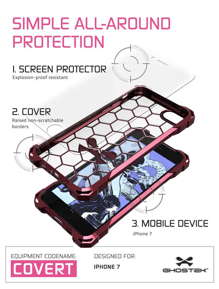 iPhone 7+ Plus Case, Ghostek® Covert Peach, Premium Impact Protective Armor | Warranty