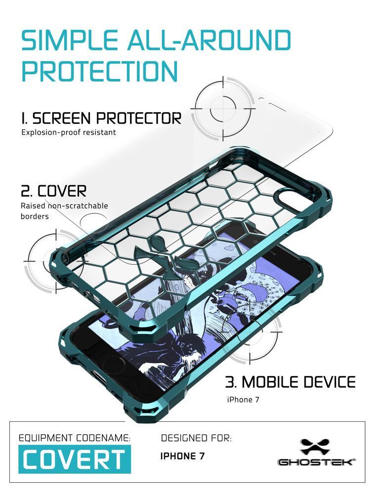iPhone 8+ Plus Case, Ghostek® Covert Teal Premium Protective Armor | Lifetime Warranty Exchange