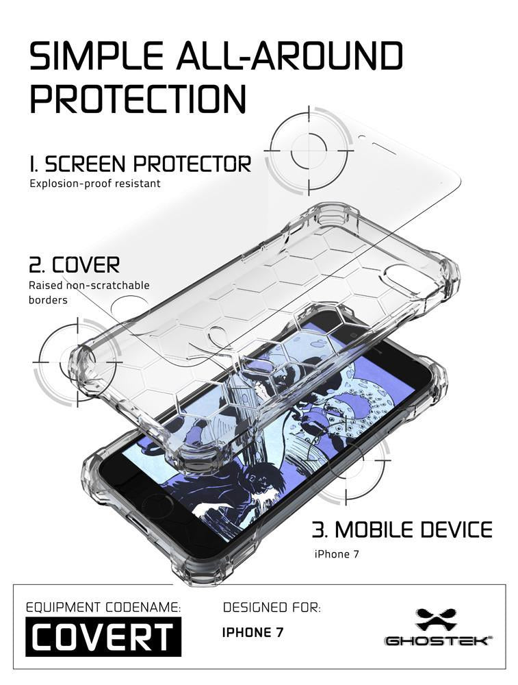 iPhone 7 Plus Case, Ghostek® Covert Clear Series for Apple iPhone 7 Plus Premium Impact Protective Armor Case Cover | Clear TPU | Lifetime Warranty Exchange | Explosion-Proof Screen Protector | Ultra Fit (Clear)