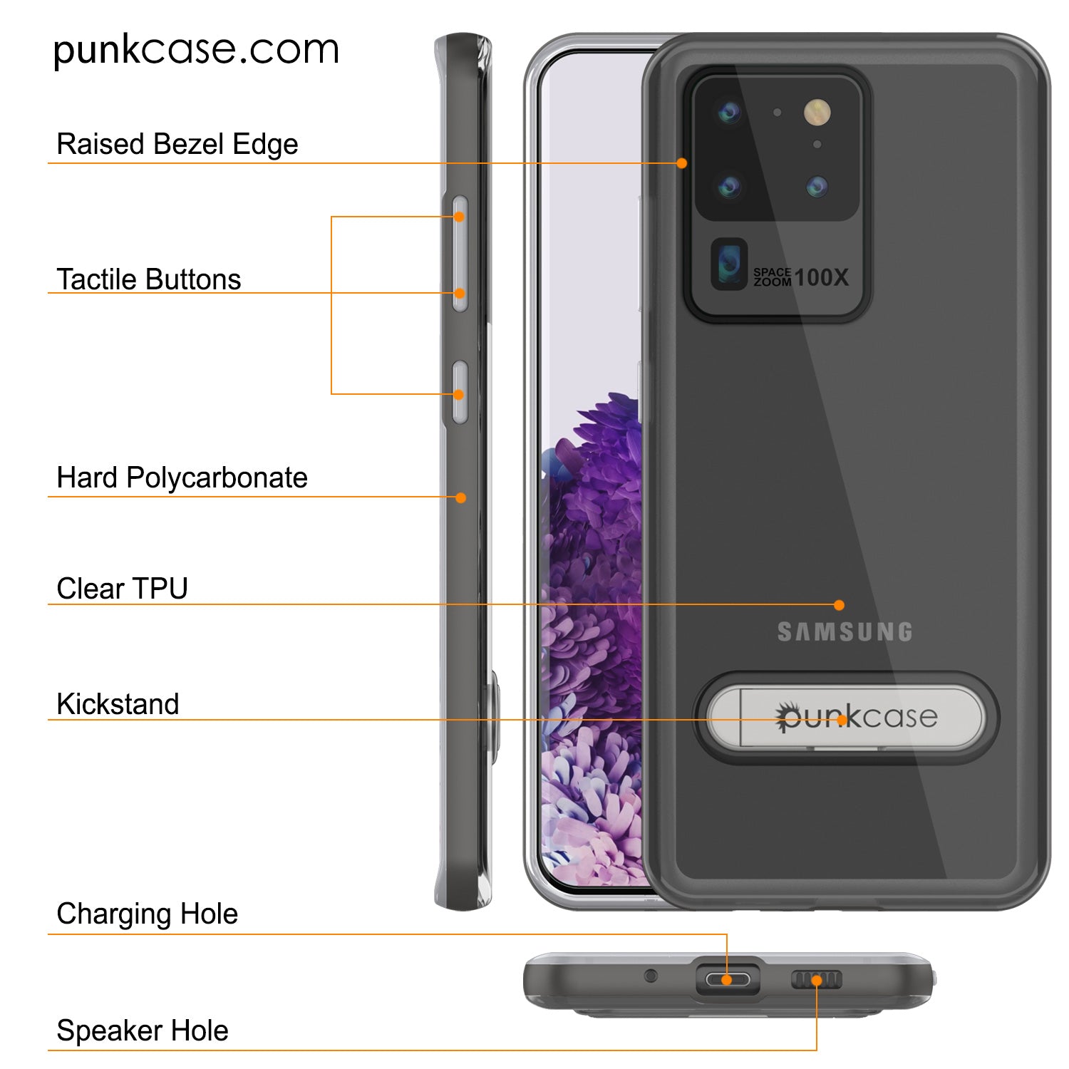 Galaxy S20 Ultra Case, PUNKcase [LUCID 3.0 Series] [Slim Fit] Armor Cover w/ Integrated Screen Protector [Grey]