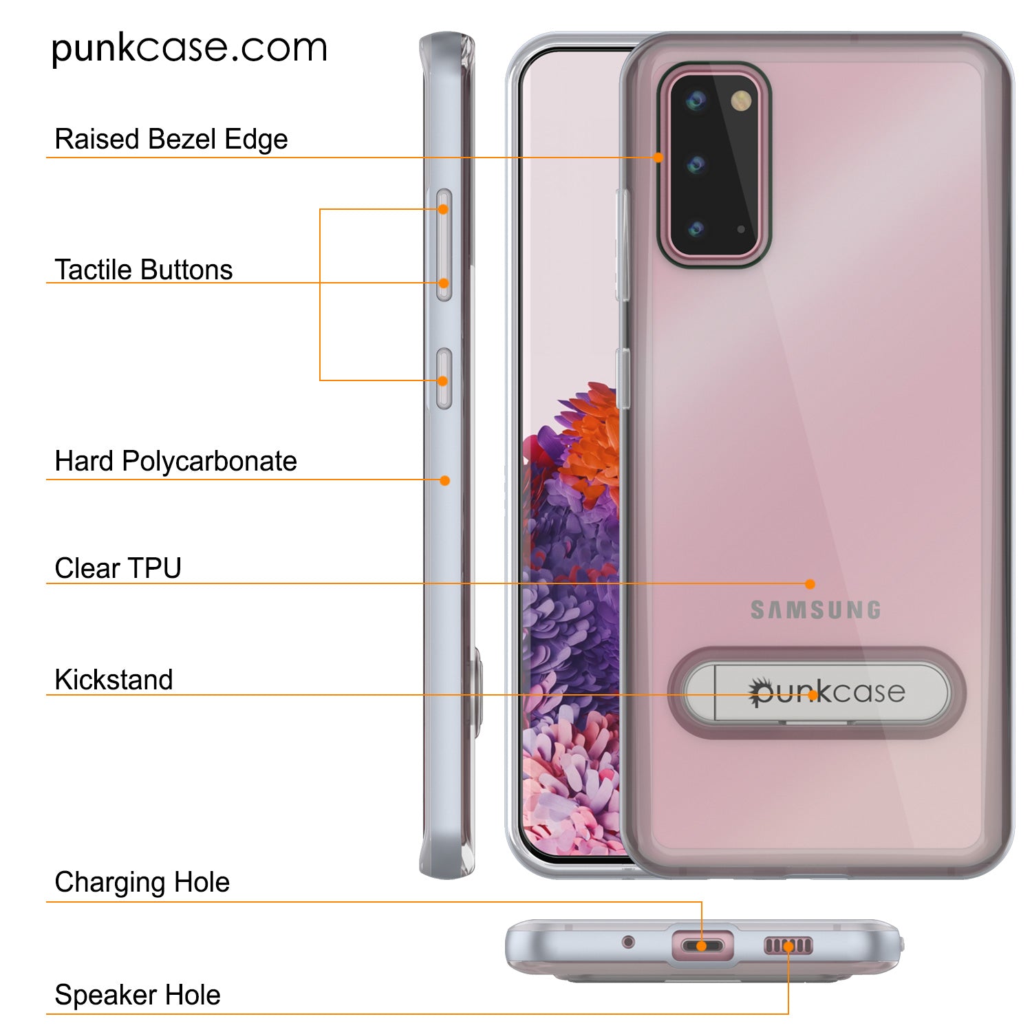 Galaxy S20 Case, PUNKcase [LUCID 3.0 Series] [Slim Fit] Armor Cover w/ Integrated Screen Protector [Silver]