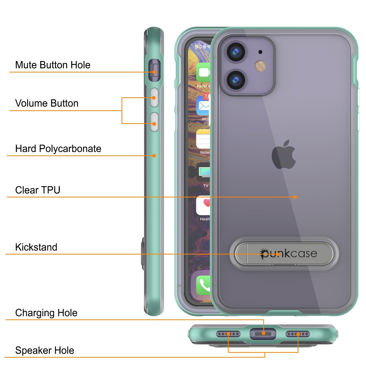 iPhone 12 Case, PUNKcase [LUCID 3.0 Series] [Slim Fit] Protective Cover w/ Integrated Screen Protector [Teal]