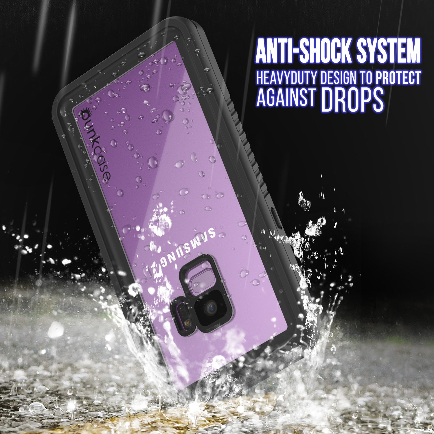 Galaxy S9 Punkcase Extreme Armor Cover W/ Built In Screen [Light blue]