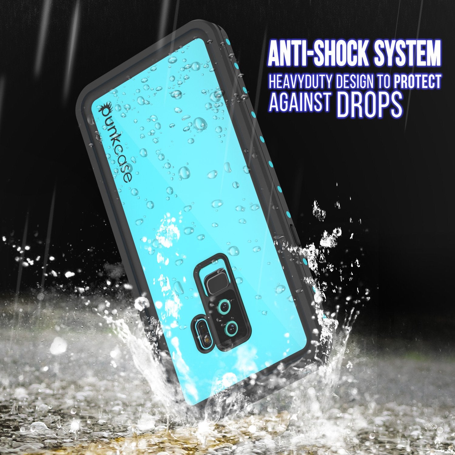 Galaxy S9 Plus Waterproof Case, Punkcase StudStar Teal Thin 6.6ft