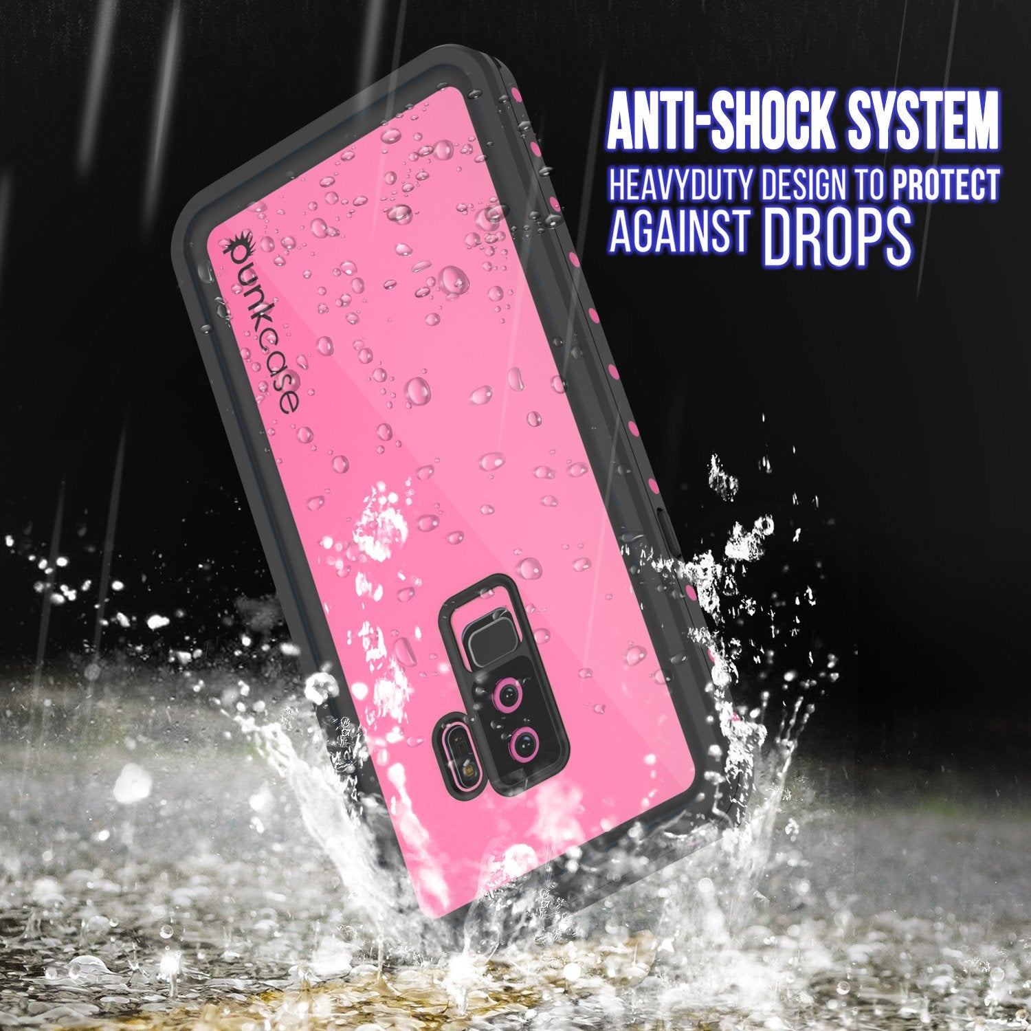 Galaxy S9 Plus Waterproof Case, Punkcase StudStar Pink Thin 6.6ft