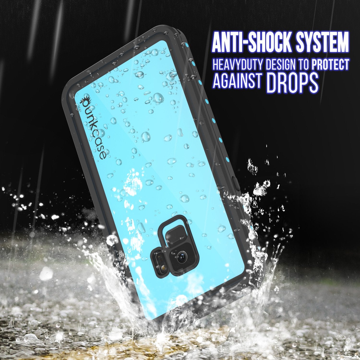 Galaxy S9 Waterproof Case PunkCase StudStar Teal Thin 6.6ft Underwater IP68 Shock/Snow Proof
