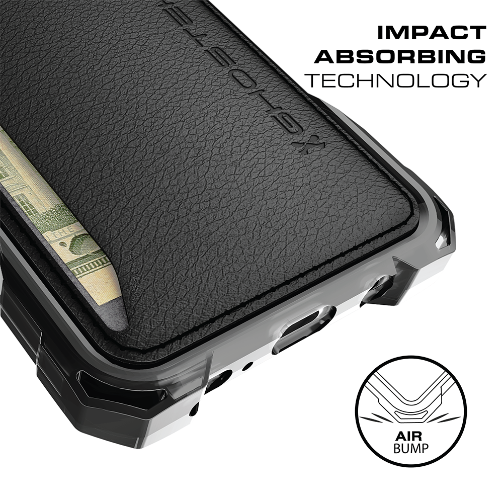 Galaxy S8 Wallet Case, Ghostek Exec Black Series | Slim Armor Leather Cover