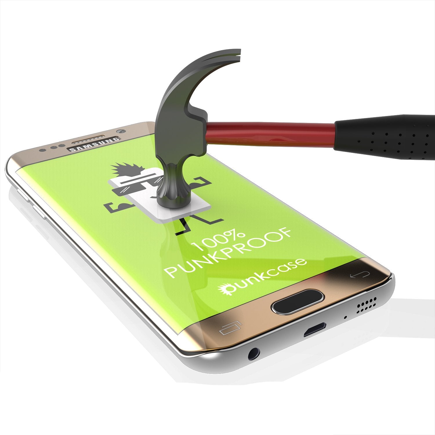 Galaxy S6 Edge Gold Punkcase Glass SHIELD Tempered Glass Screen Protector 0.33mm Thick 9H Glass