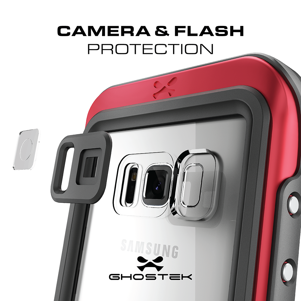 Galaxy S8 Waterproof Case, Ghostek Atomic 3 Aluminum Frame, Silver